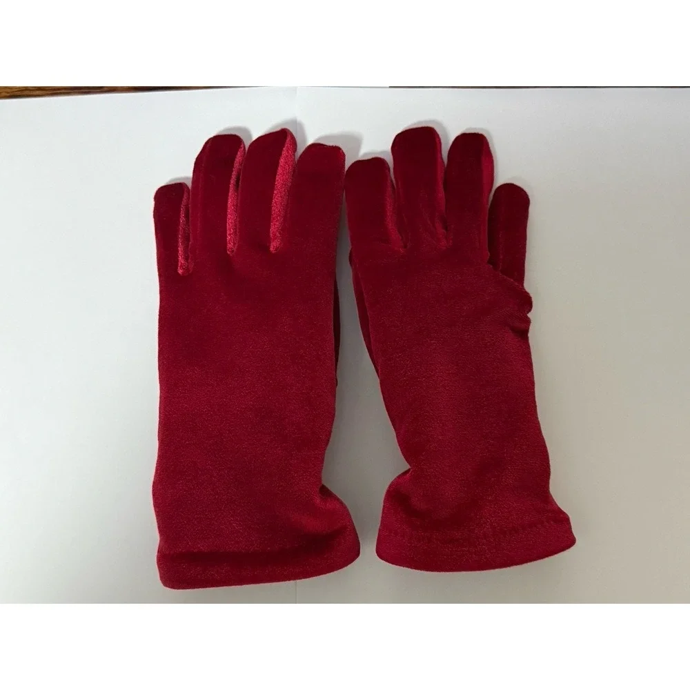 Cejon Thinsulate Women's Vintage Red Velvet Gloves‎ SMALL-MEDIUM ONE SIZE